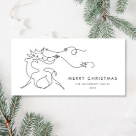 Cartão De Festividades Elegante saudação minimalista de Reindeer de Natal