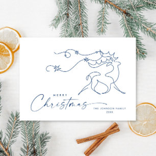 Cartão De Festividades Elegante saudação minimalista de Reindeer de Natal