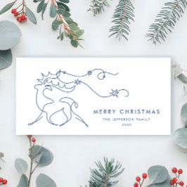 Cartão De Festividades Elegante saudação minimalista de Reindeer de Natal