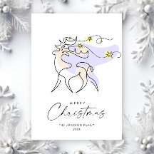 Elegante saudação minimalista de Reindeer de Natal