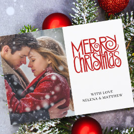 Cartão De Festividades Elegante Script Feliz Foto de Natal