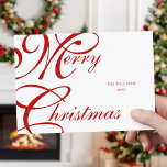 Cartão De Festividades Elegante Script Feliz Natal Não Foto<br><div class="desc">Elegante Script Feliz Natal Não Foto</div>