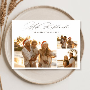 Cartão De Festividades Elegante Script Mele Kalikimaka 3 Photo Beach