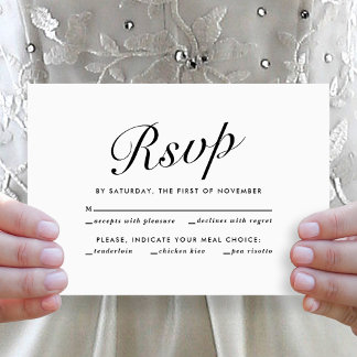 Cartão De Festividades Elegante Script Moderno Preto e Branco Escolha de