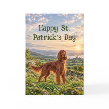 Elegante Setter Irlandês Trevo Dia de São Patrício