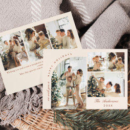 Cartão De Festividades Elegante Simples Na moda 7 FOTO Saudação de Natal