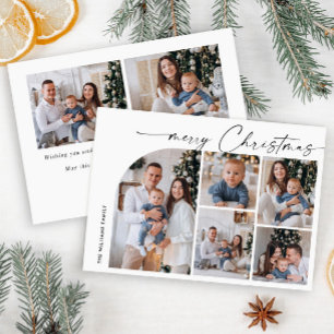 Cartão De Festividades Elegante Simples Na moda 7 FOTO Saudação de Natal