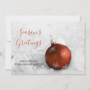 Cartão De Festividades Elegante Snow Scene Orange Ornament Company