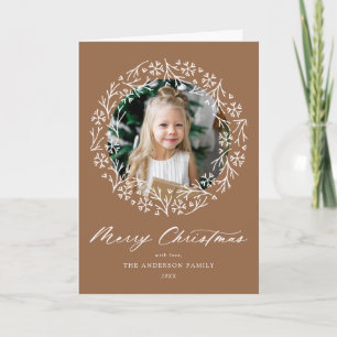 Cartão De Festividades Elegante Snowflake Wreath Gingerpão 2 Foto