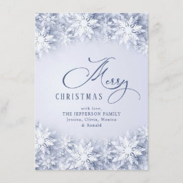 Cartão De Festividades Elegante Snowflakes Saudação de Natal