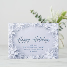 Cartão De Festividades Elegante Snowflakes Saudação de Natal