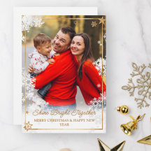 Elegante Sobreposição de Natal em Ouro Foto Floco