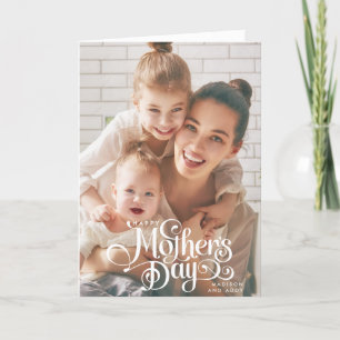 Cartão De Festividades Elegante texto criado à mão foto do Dia das Mães
