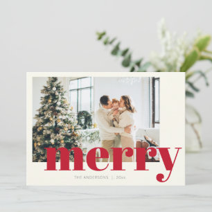 Cartão De Festividades Elegante Tipografia de Natal Foto Moderna