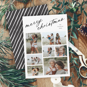 Cartão De Festividades Elegante tipografia de Natal Script Merry Christma