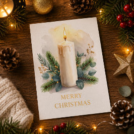 Cartão De Festividades Elegante Vela de Natal Feliz Natal Férias
