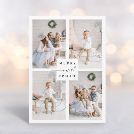 Cartão De Festividades Elegante Verde Alegre & Brilhante 4 Fotos