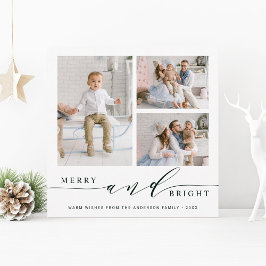 Cartão De Festividades Elegante Verde Alegre e Brilhante 3 Foto Quadrada