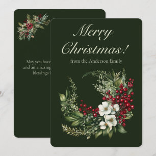 Cartão De Festividades Elegante Verde Natalino Feliz Natal Não Foto