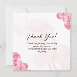 Cartão De Festividades Elegante Vermelho Floral Obrigado