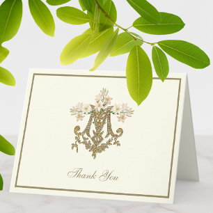 Cartão De Festividades Elegante Virgem Maria Religiosa Lírios Dourados