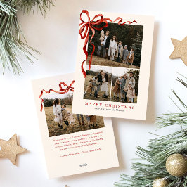 Cartão De Festividades Elegante Watercolor Red Arco Natal Quatro Foto