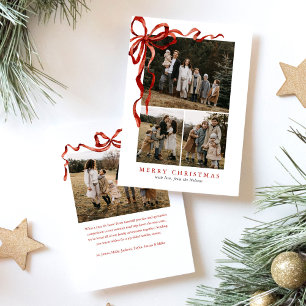 Cartão De Festividades Elegante Watercolor Red Arco Natal Quatro Foto