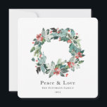 Cartão De Festividades Elegante Watercolor Winter Berry Greenery Wreath<br><div class="desc">Cora-d-água elegante,  coroa verde-de-inverno,  cartão de férias. Funcionalidades,  texto preto e coordenação de suporte a cores pretas sólidas.</div>