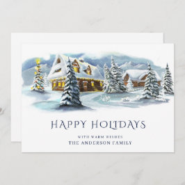 Cartão De Festividades Elegante Winter Country Land Christmas Saudação