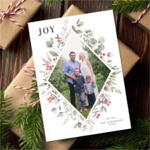 Elegante Winter Watercolor Greenery White Photo