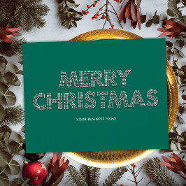 Cartão De Festividades Elegantes Diamantes Feliz Natal Negócios Verde 