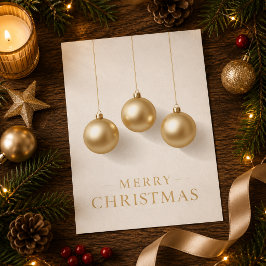 Cartão De Festividades Elegantes Enfeites de Natal Feliz Natal