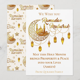 Cartão De Festividades Elegantes Lanternas de Mesquita Ramadan Mubarak Do