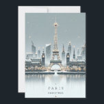 Cartão De Festividades Eleição Parisiense de inverno - Natal na cidade<br><div class="desc">Entra numa terra maravilhosa de inverno parisiense com o nosso cartão de Natal "Elegância de inverno Parisiense". Esta bela carta captura o romance e o encanto de Paris durante a estação festiva. Desde as luzes cintilantes ao longo do Sena até a majestosa Torre Eiffel brilhando com alegria de férias, cada...</div>