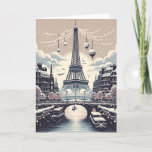 Cartão De Festividades Eleição Parisiense de inverno - Natal na cidade<br><div class="desc">Entra numa terra maravilhosa de inverno parisiense com o nosso cartão de Natal "Elegância de inverno Parisiense". Esta bela carta captura o romance e o encanto de Paris durante a estação festiva. Desde as luzes cintilantes ao longo do Sena até a majestosa Torre Eiffel brilhando com alegria de férias, cada...</div>