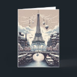 Cartão De Festividades Eleição Parisiense de inverno - Natal na cidade<br><div class="desc">Entra numa terra maravilhosa de inverno parisiense com o nosso cartão de Natal "Elegância de inverno Parisiense". Esta bela carta captura o romance e o encanto de Paris durante a estação festiva. Desde as luzes cintilantes ao longo do Sena até a majestosa Torre Eiffel brilhando com alegria de férias, cada...</div>