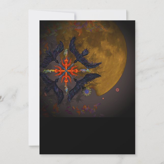 Cartão De Festividades Elemento de incêndio surreal digital (Frente)