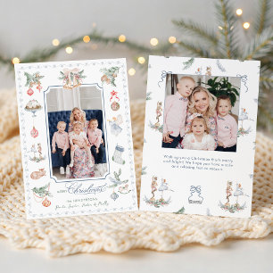 Cartão De Festividades Elementos de Natal em Aquarela Caprichosos Foto