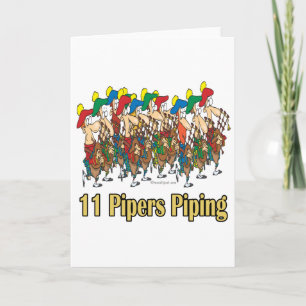 Cartão De Festividades eleven pipers piping 11th day of christmas