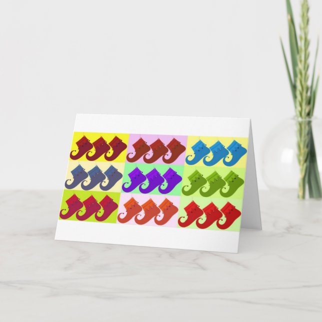 Cartão De Festividades Elf Calçado Pop Art (Frente)