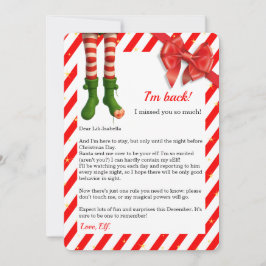 Cartão De Festividades Elf Letter “I’m Back” | Funny North Pole Arrival