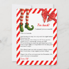 Cartão De Festividades Elf Letter “I’m Back” | Funny North Pole Arrival