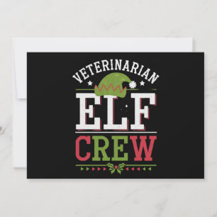 Cartão De Festividades Elfo de Natal Veterinário Técnico Veterinário 