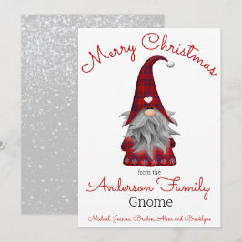 Cartão De Festividades Elfo Divertido Fofo de Natal Personalizado Gnome