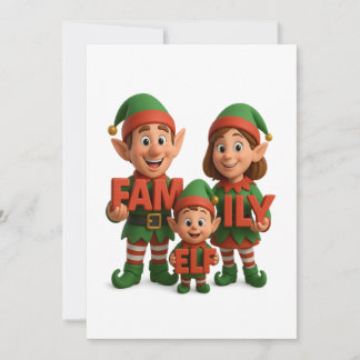 Cartão De Festividades Elfo Familiar - Feliz Natal