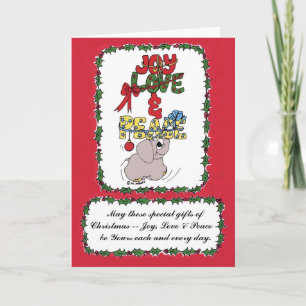 Cartão De Festividades Elman the Elephant bearing Holiday Gifts