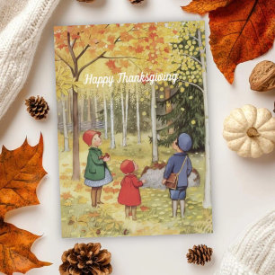 Cartão De Festividades Elsa Beskow Fall Sai Feliz Ação de Graças