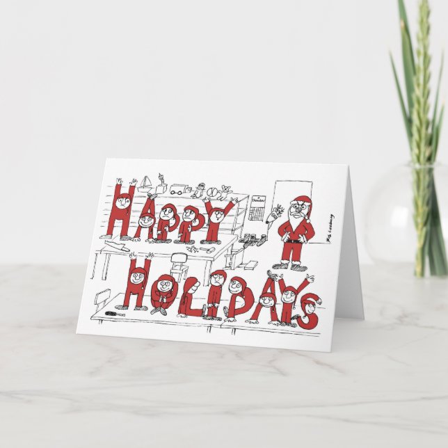 Cartão De Festividades Elves (Frente)