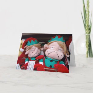 CARTÃO DE FESTIVIDADES ELVES EM GREVE/FALTA DE "VOCÊ" NO NATAL