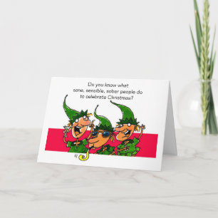 Cartão De Festividades Elves Humorous Christmas Card